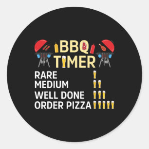 Funny Grillen Timer Barbecue Grill Master Grill Dr Runder Aufkleber