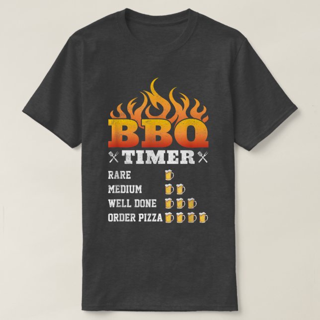 Funny GRILLEN Timer, Beer Timing Barbeque Grilling T-Shirt (Design vorne)