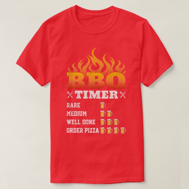 Funny GRILLEN Timer, Beer Timing Barbeque Grilling T-Shirt (Design vorne)