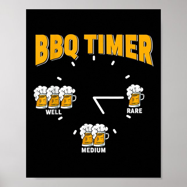 Funny Grillen Timer - Grill Grill Grill Party Poster (Vorne)