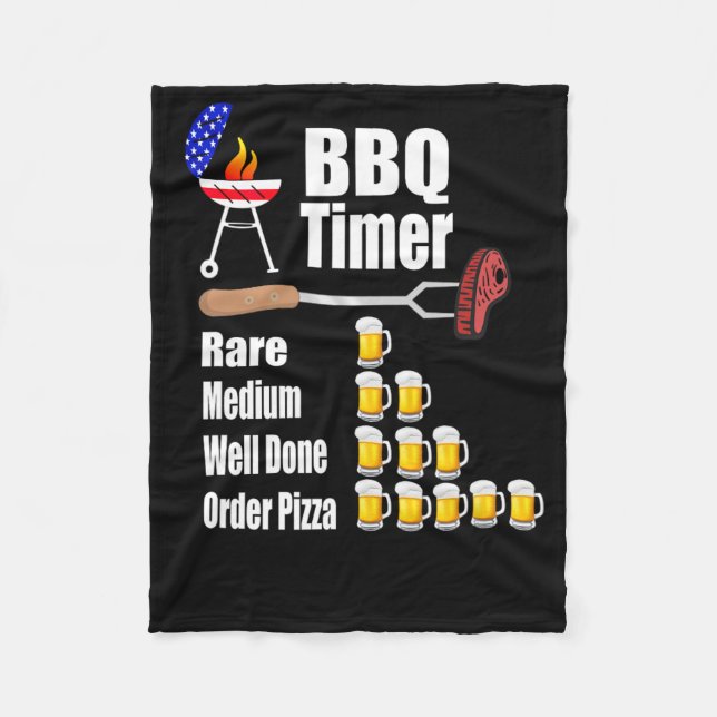 Funny Grillen Timer - Grill Grillgeschenk für Gril Fleecedecke (Vorderseite)