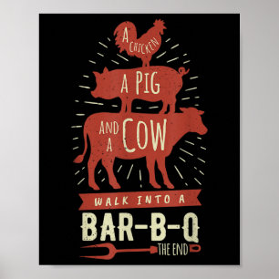 Funny Grillen Wandern in Bar Joke Barbecue Geschen Poster