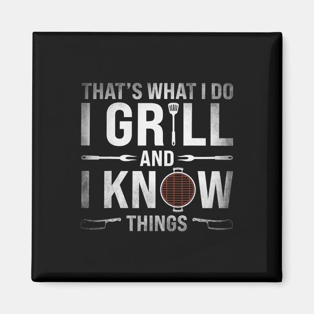 Funny Grilling Grillen Barbecue Smoking Meat Smoke Magnet (Vorne)