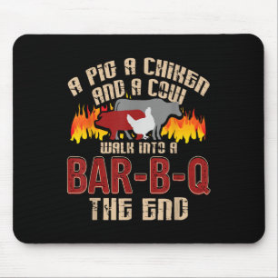 Funny Grilling Grillen Shirt Pig Chicken Cow Grill Mousepad