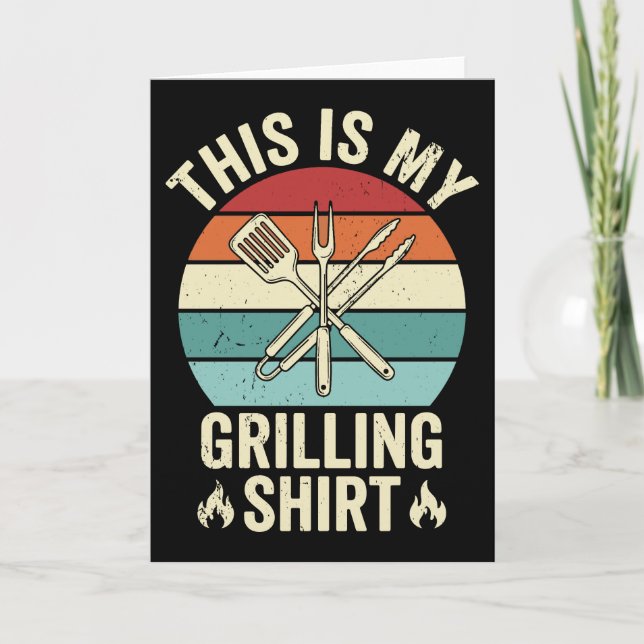 Funny Grilling Quote Retro Sunset BBQ Cookout Karte (Vorderseite)