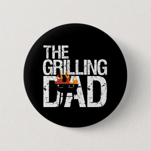 Funny Grilling Vater Griller GRILLEN Party Vaterta Button