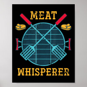 Funny Grillmaster geräuchertes Fleisch Steak Lover Poster