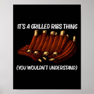 Funny Grillribs für Männer Frauen Grillen Grillen Poster
