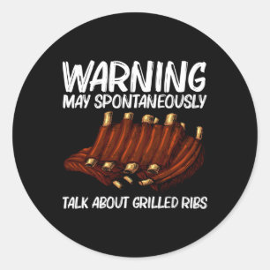 Funny Grillribs für Männer Frauen Grillen Grillen  Runder Aufkleber