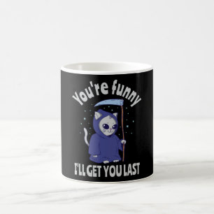 Funny Grim Reaper Cat Halloween Anzug Kaffeetasse