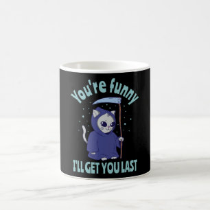Funny Grim Reaper Cat Halloween Anzug Kaffeetasse