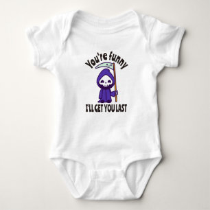 Funny Grim Sensenmann Skeleton Halloween-Kostüm Baby Strampler