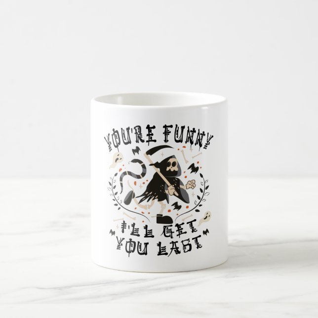 Funny Grim Sensenmann Skeleton Halloween-Kostüm Kaffeetasse (Mittel)