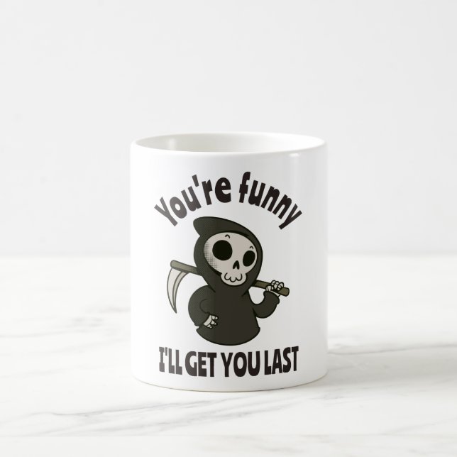 Funny Grim Sensenmann Skeleton Halloween-Kostüm Kaffeetasse (Mittel)