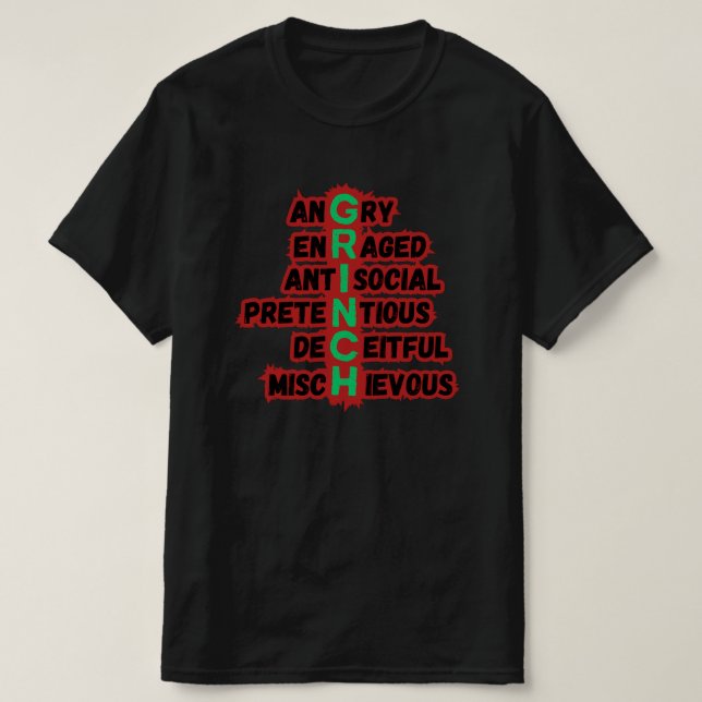 Funny Grinch Acrostic über die Fans des wahren Leb T-Shirt (Design vorne)