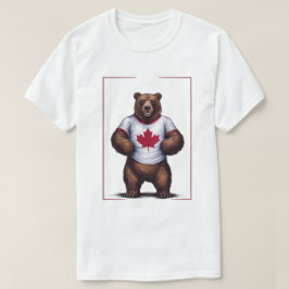 Funny Grizzly Bear Maple Leaf Canada Day T-Shirt