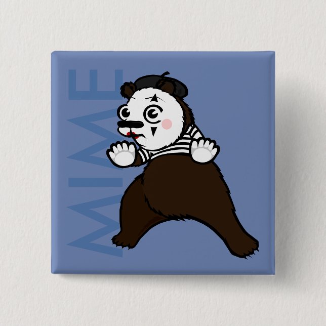 FUNNY GRIZZLY BEAR MIME SQUARE BUTTON ZURÜCK SCHAL (Vorderseite)