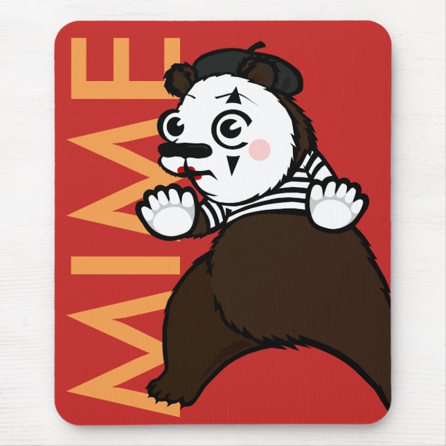 FUNNY GRIZZLY BEAR MIME VERTIKALE MAUSPAD (Vorne)