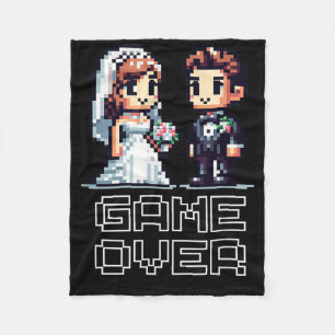 Funny Groom Bride Wedding Bachelor Party Retro Pix Fleecedecke