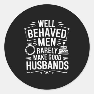 Funny Groom Men Husband Wedding _1 Runder Aufkleber