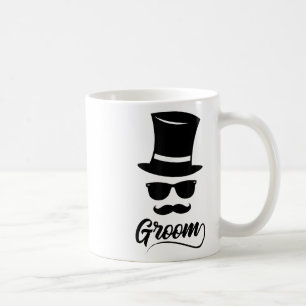 Funny Groom Shirt White For Men Hat And Mustache T Kaffeetasse