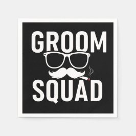 Funny Groom Squad Wedding Party Design Serviette