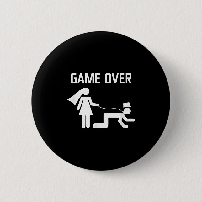 Funny Groom Wedding Bachelor Party _6 Button (Vorderseite)