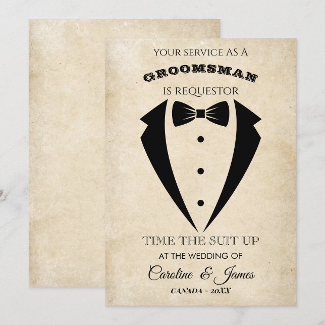 Funny Groomsman  Invitation (Vorne/Hinten)