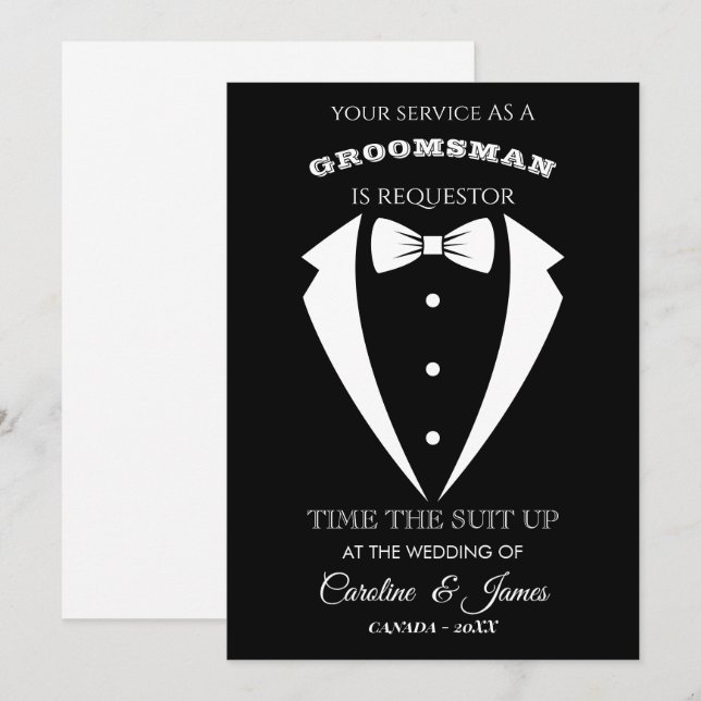 Funny Groomsman  Invitation (Vorne/Hinten)