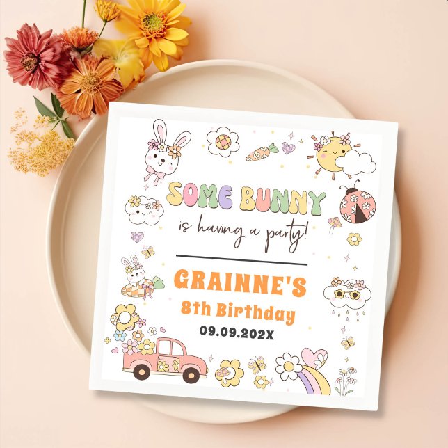Funny Groovy Ostergeburt Party Serviette (Von Creator hochgeladen)