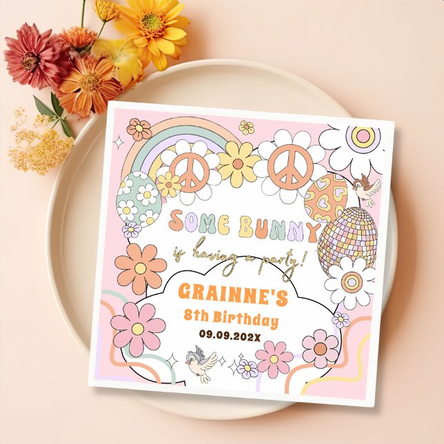 Funny Groovy Ostergeburt Party Serviette (Von Creator hochgeladen)