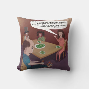 Funny Gross Mushroom Salad Throw Kissen