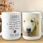 Funny Großhund Dog Opa Personalisiertes Foto Haust Kaffeetasse<br><div class="desc">Überraschen Sie den Dog Opa zu Weihnachten, Vätern Tag, Geburtstag oder jede Gelegenheit mit dieser super niedlichen und lustigen Hund Großvater Tasse. "Wenn jemand anderes mein Opa wäre, würde ich ihre Schuhe aufkauen, auf ihren Teppich gekackt und dich finden!" Ein perfektes Geschenk vom Enkelchen ! Personalisieren Sie mit Hund Lieblings-Foto...</div>