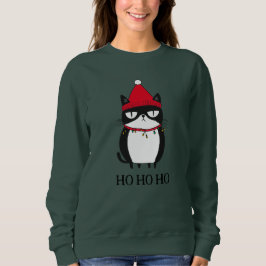 Funny Grouchy Cat Catmas Spaß Weihnachten Sweatshirt