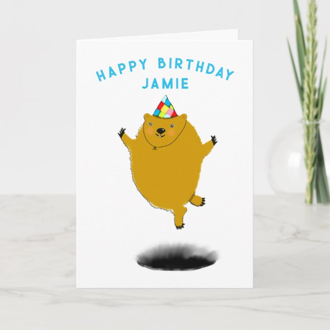 Funny Groundhog Day Birthday Card Karte (Vorderseite)