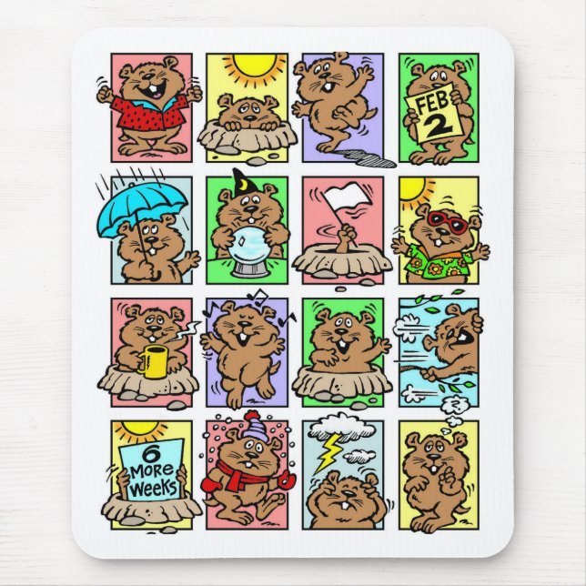 Funny Groundhog Day Cartoon Mousepad (Vorne)