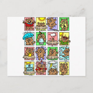 Funny Groundhog Day Cartoon Postkarte