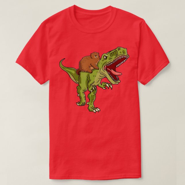 Funny Groundhog Day Dinosaur Ride Kleinkind Kinder T-Shirt (Design vorne)