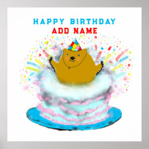 Funny Groundhog Day Geburtstag Poster