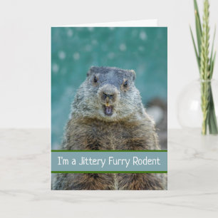 Funny Groundhog Day mit Jittery Furry Rodent Karte
