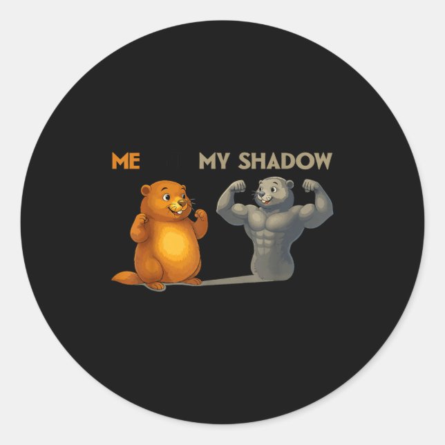 Funny Groundhog Day  Runder Aufkleber (Vorderseite)