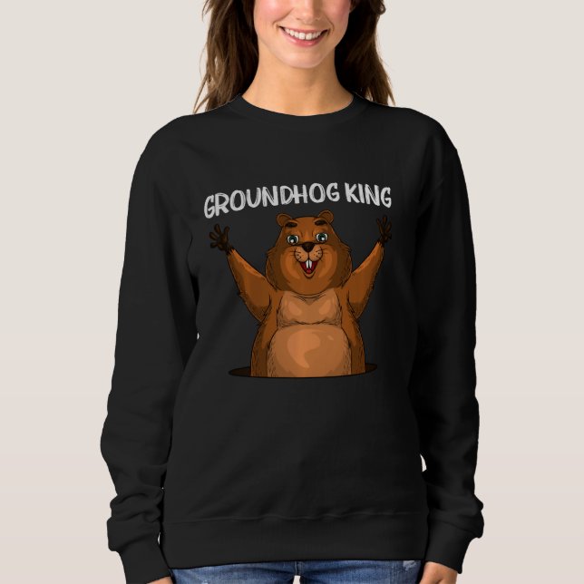 Funny Groundhog for Men Vater Woodchuck Rodent Ani Sweatshirt (Vorderseite)