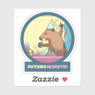 Funny Groundhog Future Megastar Showdusche Cartoon Aufkleber