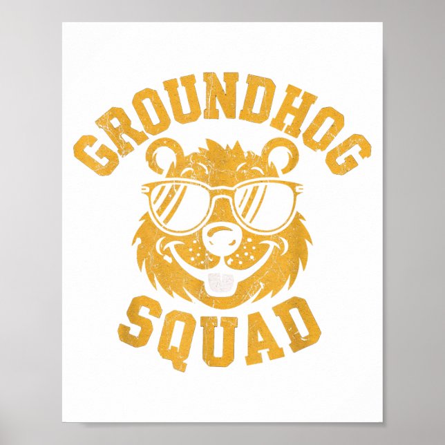 Funny Groundhog Squad Happy Groundhog Day 2025  Poster (Vorne)
