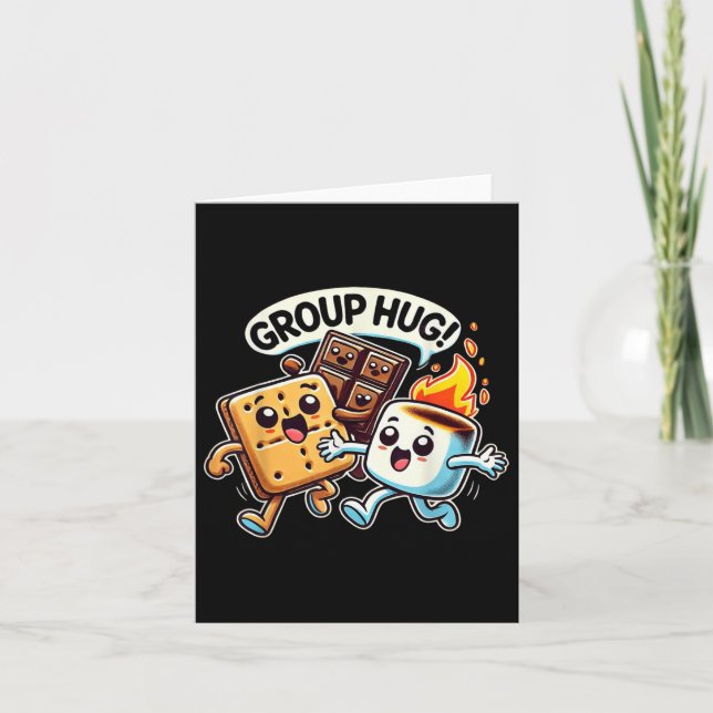 Funny Group Umarmung Marshmellow Smores Outdoor Ca Karte (Vorderseite)