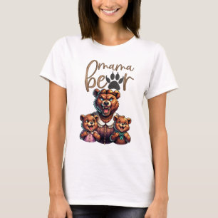 Funny Growling Mama Bear Niedlich Cubs T-Shirt