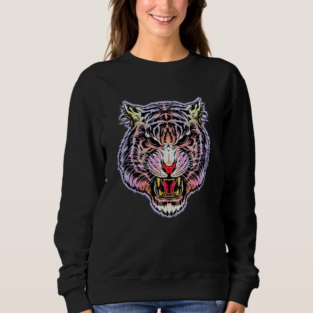 Funny Growouth Open Bengalisch Tiger Men Frauen K Sweatshirt (Vorderseite)