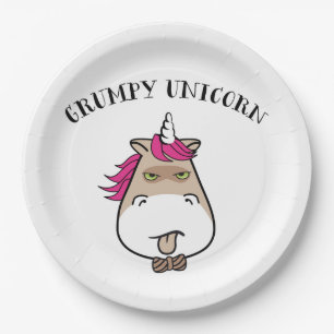 Funny Grumpa Einhornpapierplatte Pappteller