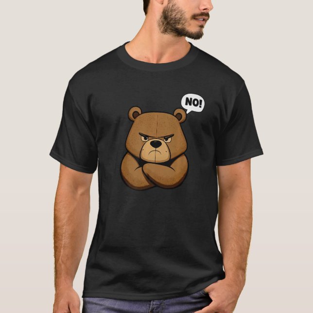 Funny Grumpy Bear - No! Premium T-Shirt (Vorderseite)