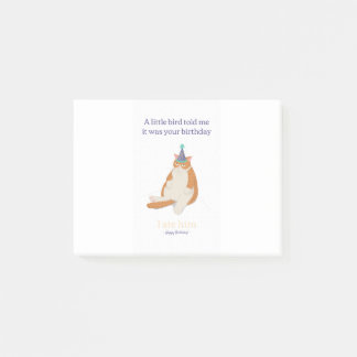 Funny Grumpy Birthday Cat, Happy Birthday Design Post-it Klebezettel